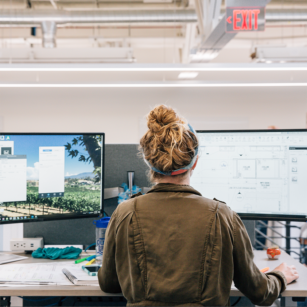 woman at work in office
